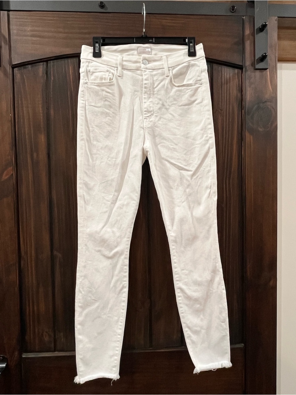 Mother High waisted looker ankle fray size 27 Fairest of them all white EUC